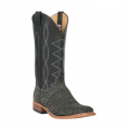 Anderson Bean Men's Granite Safari Elephant and Black Square Toe Exotic Cowboy Boots-BLACK | Quick Ship!