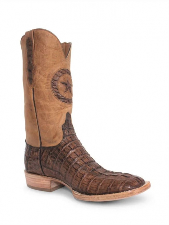 Quick Ship Black Jack Men's Cigar Caiman Tail Cowboy Boots - Brown