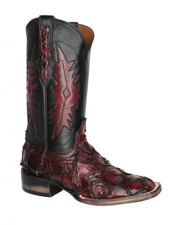 Quick Ship Black Jack Men's Black Cherry Pirarucu Boots - Black Cherry
