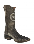 Quick Ship Black Jack Men's Natural Caiman Crocodile Tail Boots - Brown
