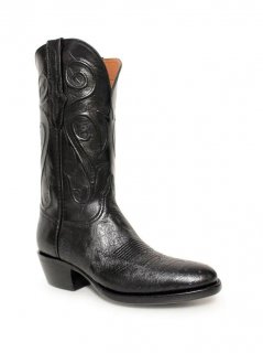 Quick Ship Black Jack Men's Black Smooth Ostrich Boots - N/A