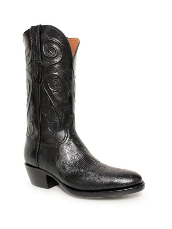 Quick Ship Black Jack Men's Black Smooth Ostrich Boots - N/A