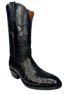 Quick Ship Black Jack Men's Black Cherry Caiman Belly Boots - Black Cherry