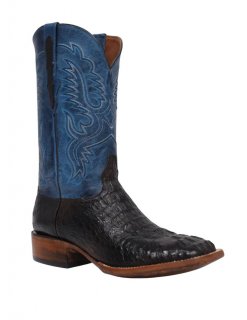 Quick Ship Black Jack Men's Brown Brushoff Caiman Hornback Boots - Blue/Brown