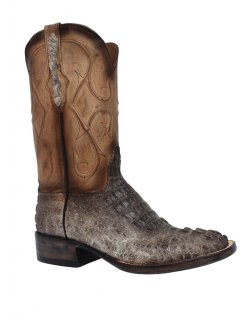 Quick Ship Black Jack Men's Natural Hornback Caiman Crocodile - Brown