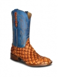Quick Ship Black Jack Men's Vintage Cognac Pirarucu Boots - Blue,Tan