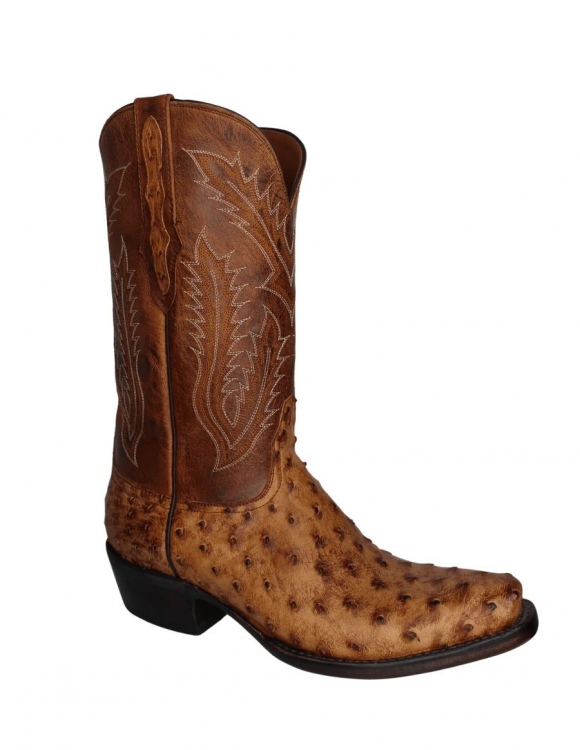 Quick Ship Black Jack Men's Full Quill Burnished Cigar Boots - Brown
