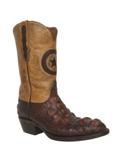 Quick Ship Black Jack Men's Alligator Barnwood Hornback Round Toe Boots - N/A