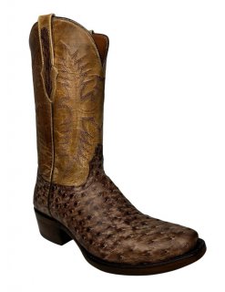 Quick Ship Black Jack Men's Kango Bruciato Full Quill Ostrich Boots - Brown