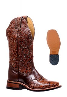 Boulet Women's Rider Sole Tan - Wide Square Toe |Canada Outlet