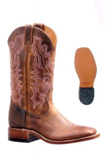 Boulet Women's Rider Sole Tan - Wide Square Toe |Canada Outlet