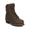 CHIPPEWA BOLVILLE WATERPROOF WORK BOOTS - NANO COMPOSITE TOE-BROWN