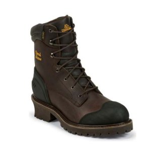 CHIPPEWA WATERPROOF COMPOSITE TOE LOGGER BOOTS-CHOCOLATE