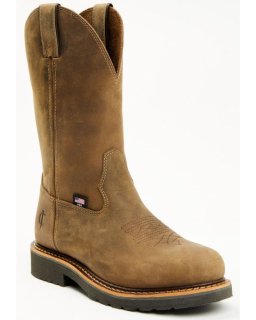 New Arrivals Cody James Men's USA Pull-On Work Boots - Composite Toe | Brown