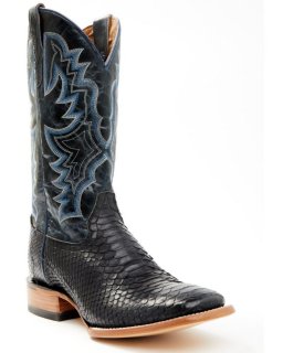 New Arrivals Cody James Men's Exotic Python Western Boots - Broad Square Toe | Black