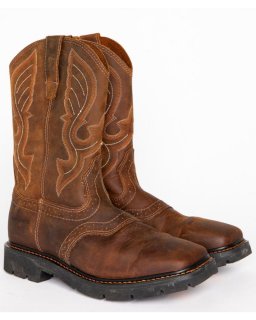 New Arrivals Cody James Men's Broad Square Toe Western Work Boots | Brown