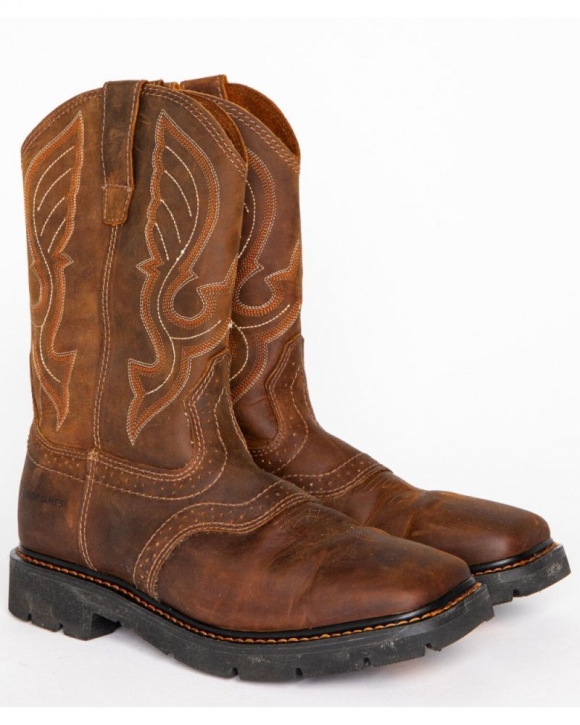 New Arrivals Cody James Men's Broad Square Toe Western Work Boots | Brown