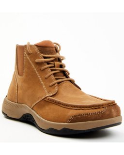 New Arrivals Cody James Men's Crazy Horse Lace-Up Casual Western Boots - Moc Toe | Tan