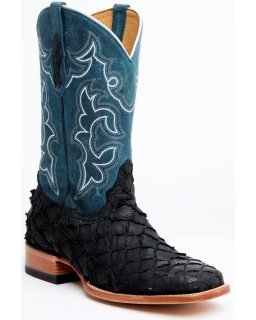New Arrivals Cody James Men's Pirarucu Soul Western Exotic Boot - Broad Square Toe | Blue