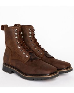 New Arrivals Cody James Men's Mustang Lace-Up Kiltie Work Boots - Soft Toe | Brown