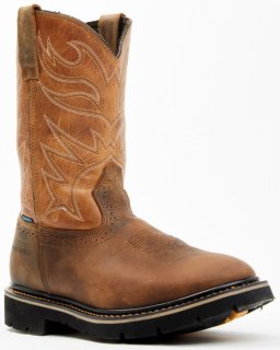 New Arrivals Cody James Men's Mustang Pull-On Waterproof Work Boots - Soft Toe | Tan