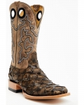 New Arrivals Cody James Men's Exotic Pirarucu Western Boots - Broad Square Toe | Brown