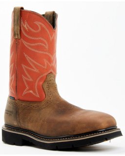 New Arrivals Cody James Men's Mustang Pull-On Waterproof Work Boots - Composite Toe | Orange