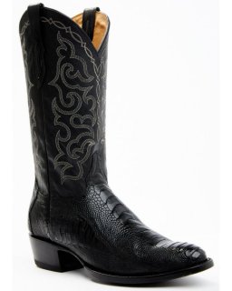 New Arrivals Cody James Men's Exotic Ostrich Leg Western Boots - Round Toe | Black