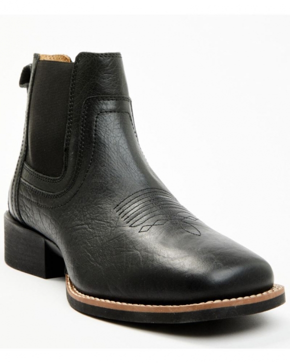 New Arrivals Cody James Men's Ace Chelsea Boots - Broad Square Toe | Black