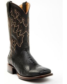 New Arrivals Cody James Men's Exotic Ostrich Leg Western Boots - Broad Square Toe | Black