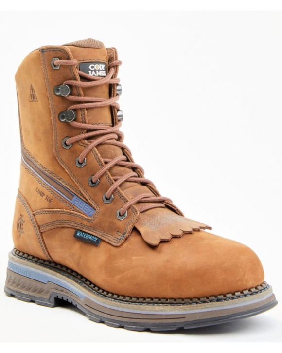 New Arrivals Cody James Men's Disrupter Lacer Waterproof Work Boots - Composite Toe | Brown