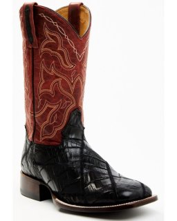 New Arrivals Cody James Men's Exotic Caiman Western Boots - Broad Square Toe | Red