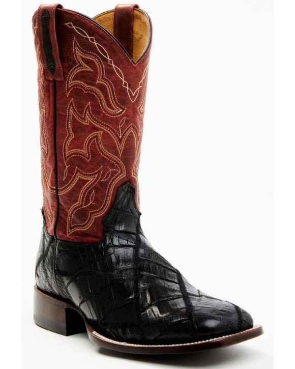 New Arrivals Cody James Men's Exotic Caiman Western Boots - Broad Square Toe | Red