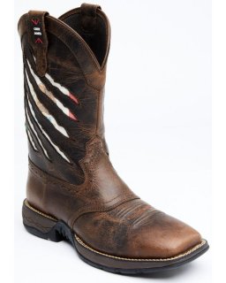 New Arrivals Cody James Men's Scratch Mexico Flag Lite Performance Western Boots - Broad Square Toe | Brown