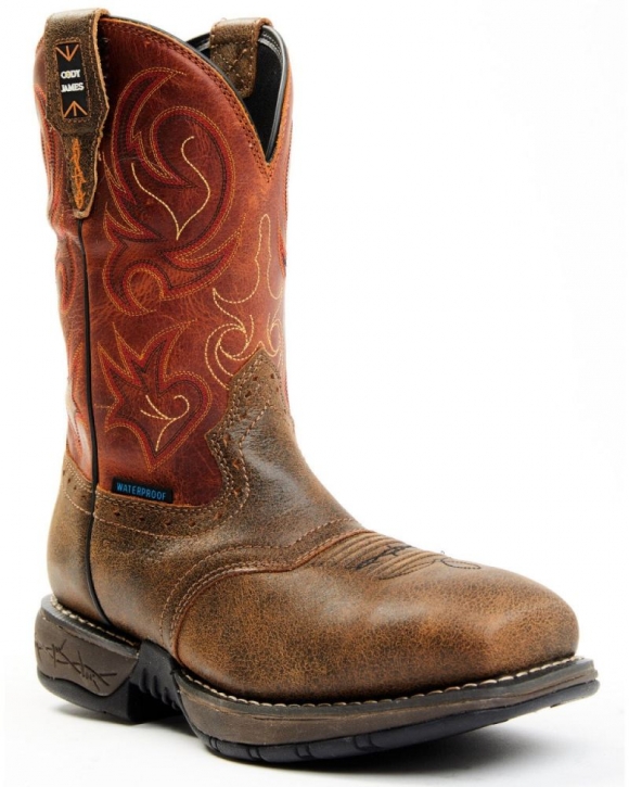New Arrivals Cody James Men's Nano Lite Waterproof Western Work Boots - Composite Toe | Orange