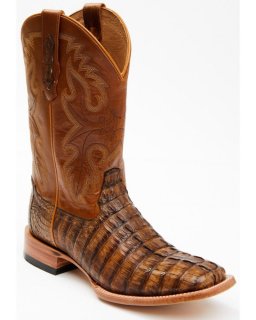New Arrivals Cody James Men's Exotic Caiman Tail Skin Western Boots - Broad Square Toe | Brown