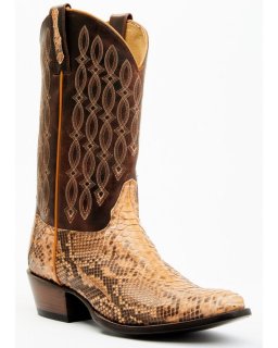 New Arrivals Cody James Men's Exotic Python Western Boots - Round Toe | Camel