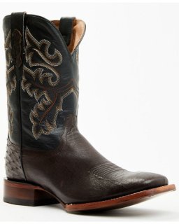 New Arrivals Cody James Men's Exotic Ostrich Western Boots - Broad Square Toe | Chocolate