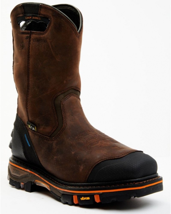 New Arrivals Cody James Men's Waterproof Met Guard Western Work Boots - Composite Toe | Brown
