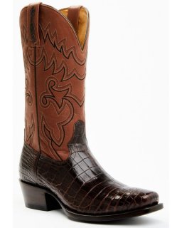 New Arrivals Cody James Men's Exotic Alligator Western Boots - Square Toe | Chocolate