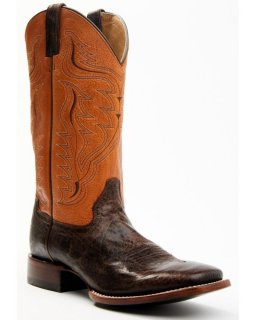 New Arrivals Cody James Men's Melbourne Cognac Leather Western Boots - Broad Square Toe | Orange