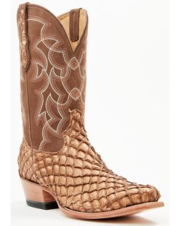 New Arrivals Cody James Men's Exotic Pirarucu Western Boots - Square Toe | Brown