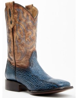 New Arrivals Cody James Men's Exotic Shark Western Boots - Broad Square Toe | Blue