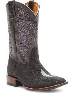New Arrivals Cody James Men's Exotic Stingray Western Boots - Broad Square Toe | Black
