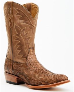 New Arrivals Cody James Men's Exotic Python Western Boots - Round Toe | Brown