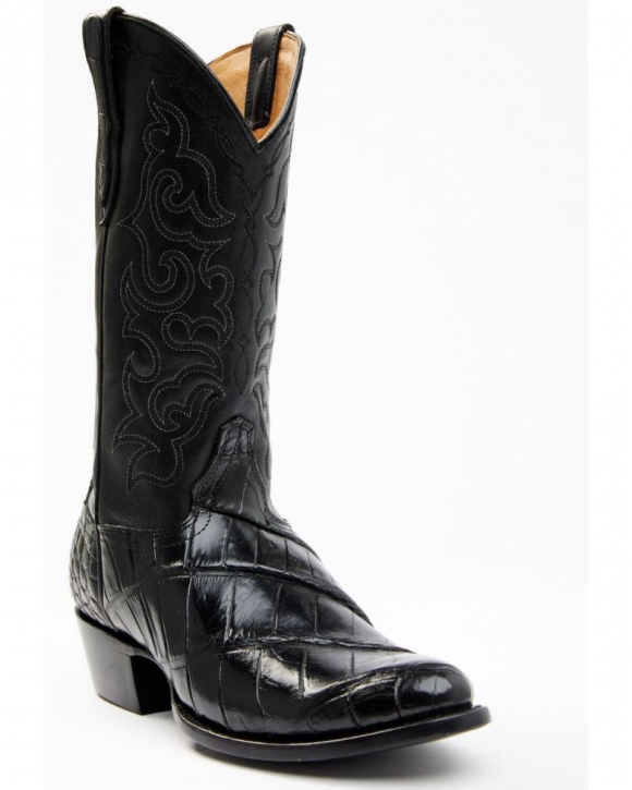New Arrivals Cody James Men's Exotic American Alligator Western Boots - Round Toe | Black