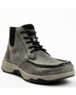 New Arrivals Cody James Men's Trusted Glacier Lace-Up Casual Chelsea Boots - Moc Toe | Grey