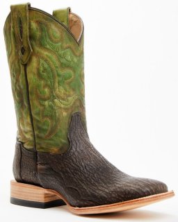 New Arrivals Cody James Men's Exotic Shark Western Boots - Broad Square Toe | Green