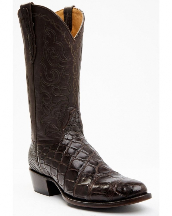 New Arrivals Cody James Men's Exotic American Alligator Western Boots - Round Toe | Chocolate