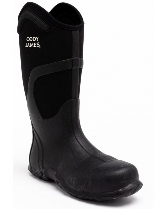 New Arrivals Cody James Men's Rubber Waterproof Work Boots - Composite Toe | Black